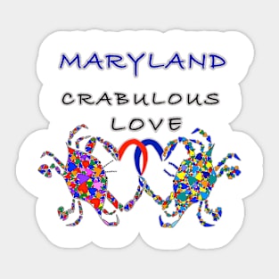 Valentines Day, Love, Crabulous Love, Maryland, Crabs Sticker